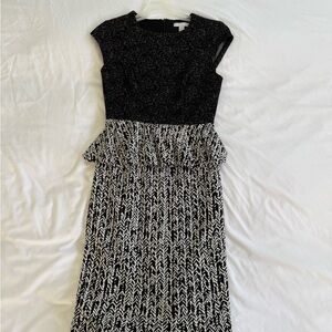 New York & Company Black and White Midi Dress